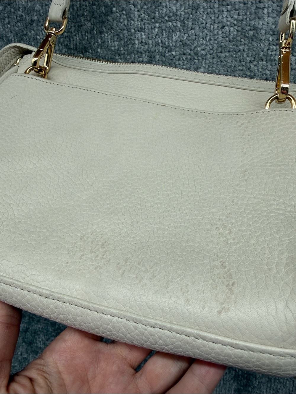 Gigi New York Crossbody Bag Leather Purse Black Ivory Tassel Haircalf Spotted - Picture 11 of 15
